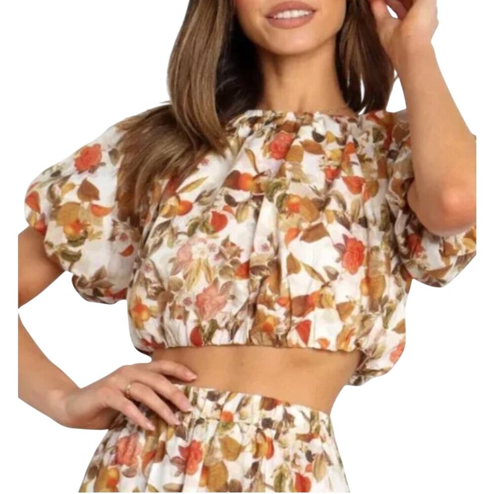 Petal & Pup Namarah Cropped Top, Floral Autumn, Size 8, NWT